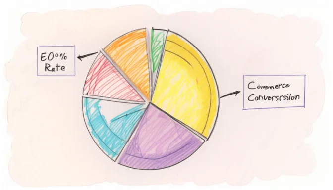 Pie chart illustrating e-commerce conversion rate