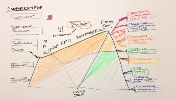 Strategy map detailing plans for conversion rate improvement