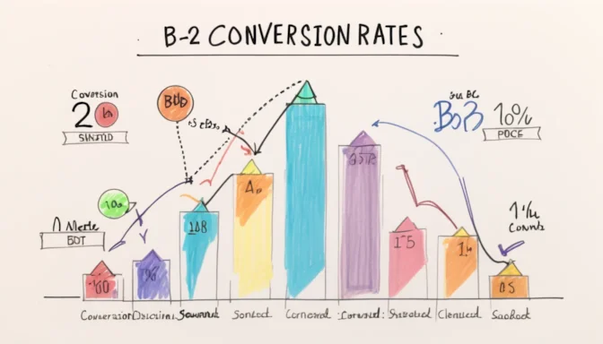 Statistics chart displaying B2B conversion rates