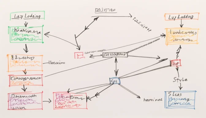 Diagram of flowchart showing lazy loading and code splitting