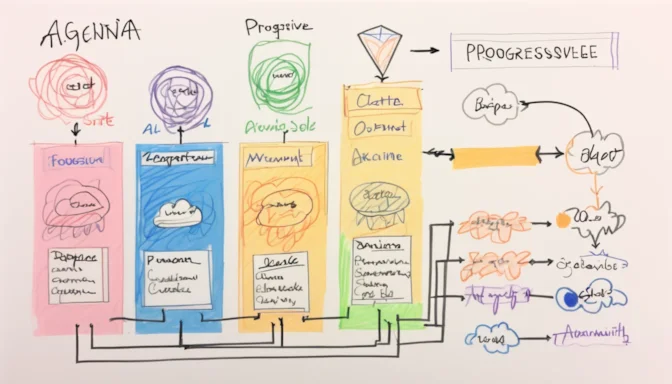 Diagram illustrating the architecture and functionalities of a Progressive Web App