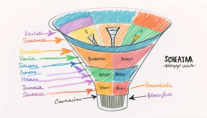 Digital marketing funnel with Schema Markup