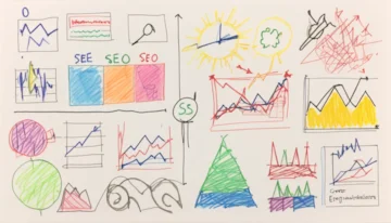 Schema Markup icons and SEO graphs