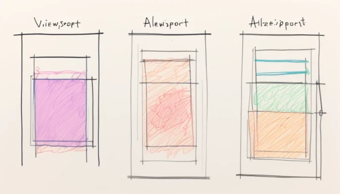 Screen size and viewport comparison diagram