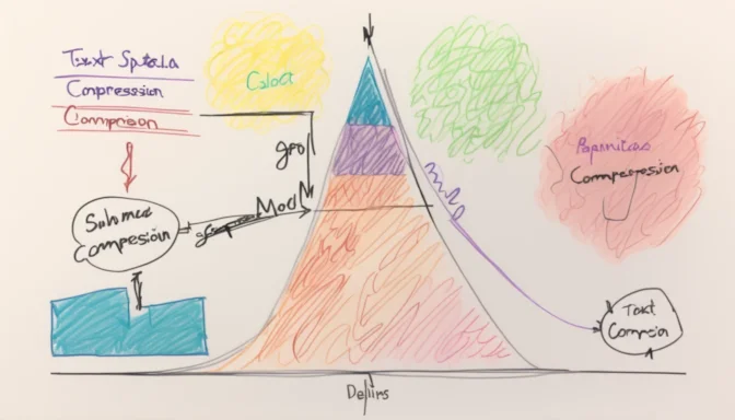 Graph depicting the advantages of text compression