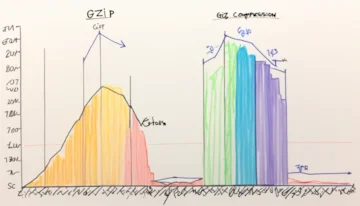 Chart comparing GZIP and ZIP file compression