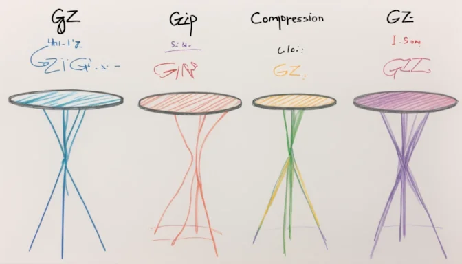 Table comparing GZ and GZIP compression methods