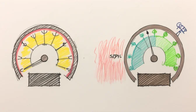 Speedometer comparing Brotli and GZIP speeds