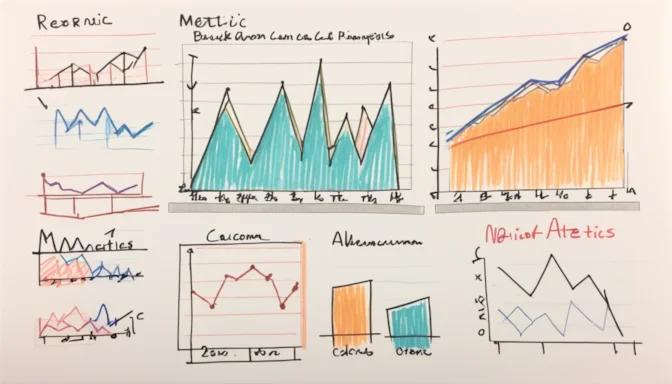 Visual examples of metrics commonly measured in web analytics