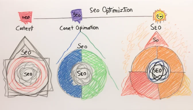 Comparative chart illustrating the differences between content optimization and SEO