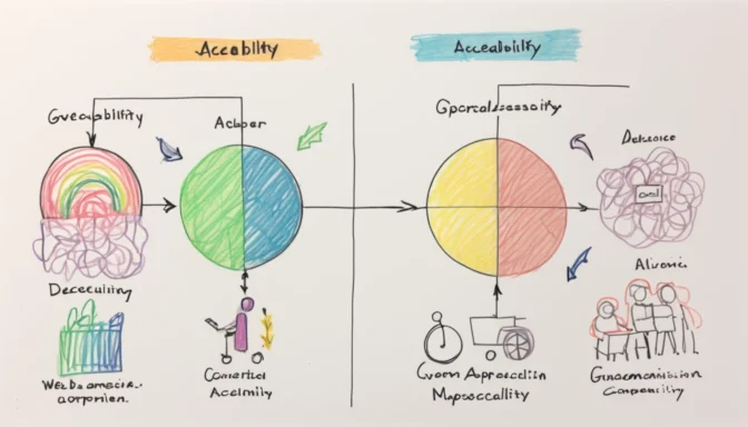 Diagram comparing the general concept of accessibility with web accessibility