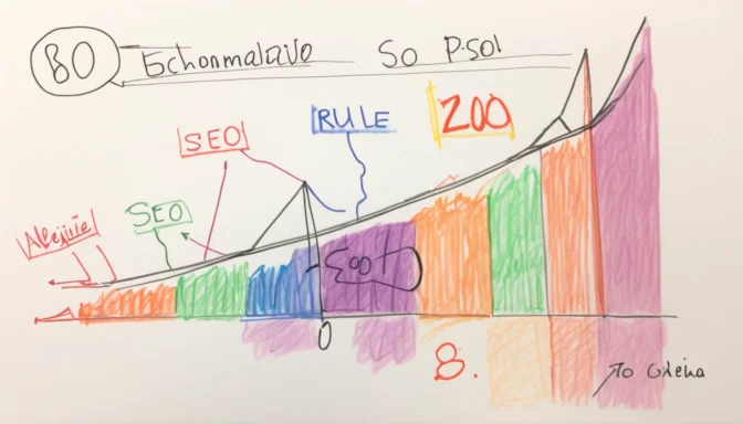 Graph demonstrating the 80/20 rule in SEO