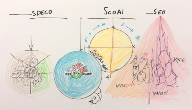 Infographic showing the four essential stages of SEO