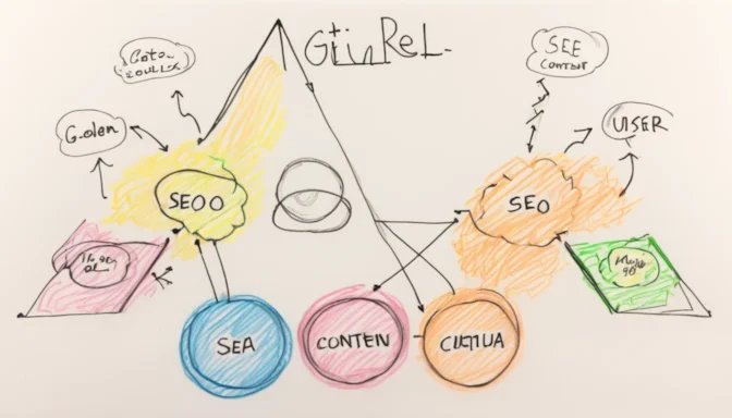 Visual representation of the Golden Rule in SEO, focusing on user-centric content