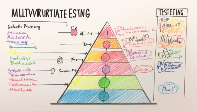 Infographic depicting the steps to conduct multivariate testing