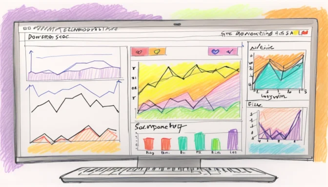 Computer screen showing a website monitoring dashboard