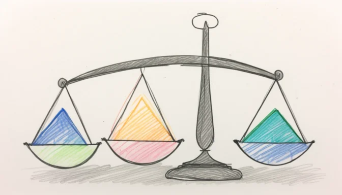 Balanced scale showing the advantages of strategic pricing