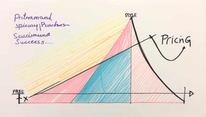 Supply and demand curve depicting the role of pricing in product success