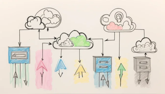 Server and cloud icons with arrows indicating quick routing