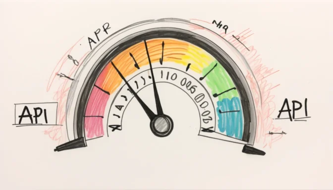 Speedometer indicating high API performance