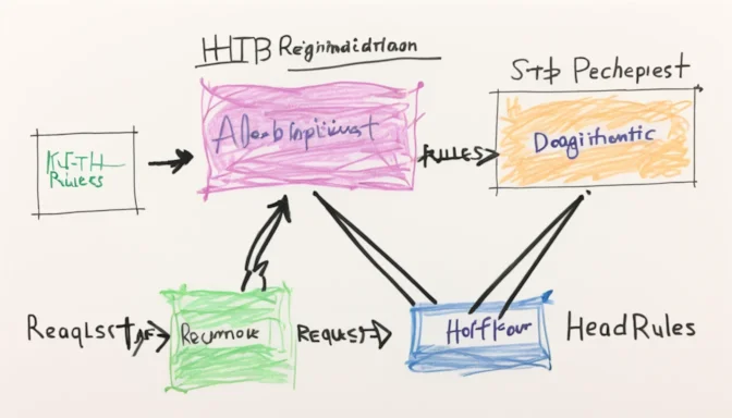 Diagram illustrating HTTP request header modification rules