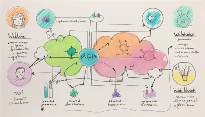 Webhooks and APIs infographic