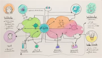 Webhooks and APIs infographic