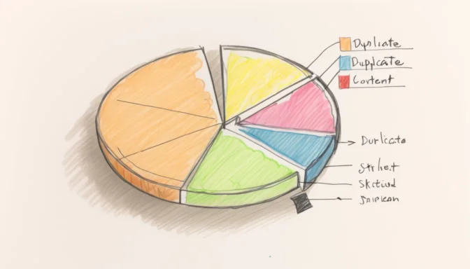 Pie chart showing percentage of duplicate content on the web