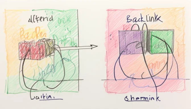 Diagram showing the difference between a URL and a backlink