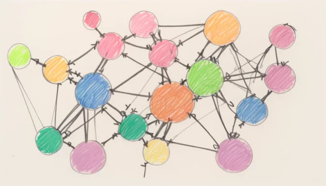 Network graph showing backlinks pointing to a central website