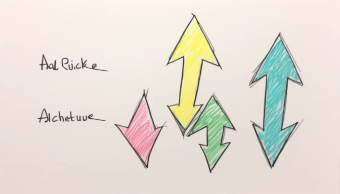 Four directional arrows symbolizing the 4-click rule in flat site architecture