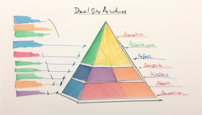 Pyramid diagram showcasing ideal site architecture