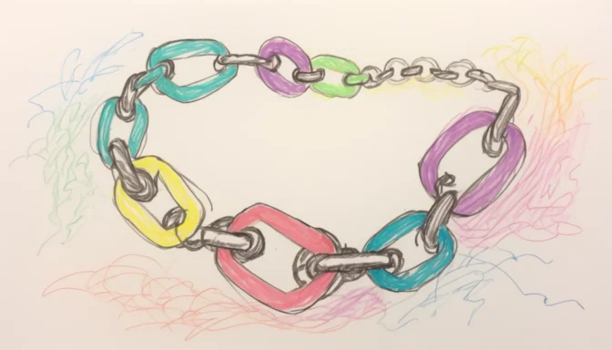 Illustration of a broken chain representing broken links