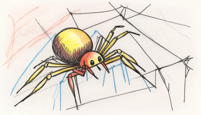 Search engine spider crawling a web page