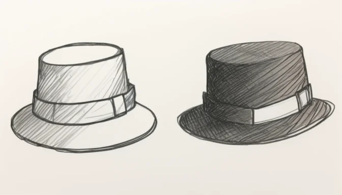 White and black hats symbolizing the two contrasting SEO approaches