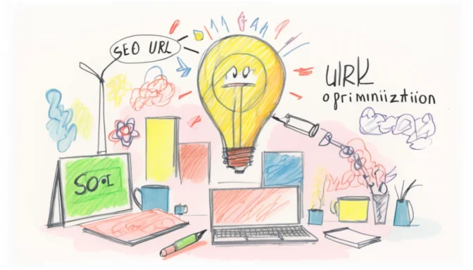 Illustration explaining the importance of URL optimization for SEO