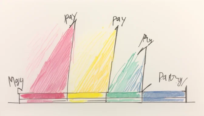 Range slider representing varying hourly pay