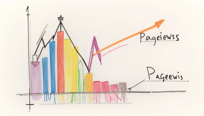 Graph illustrating the concept of pageviews