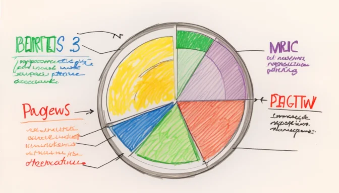 Pie chart showing the importance of pageviews in digital marketing metrics