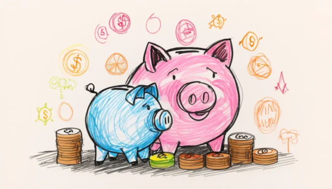 Piggy bank with SEO coins showing potential earnings