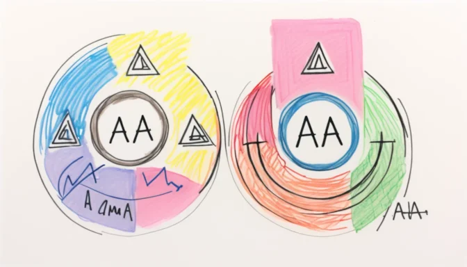 Icons delineating the three WCAG compliance levels: A, AA, and AAA