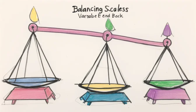 Balancing scales demonstrating the variable importance of front-end and back-end depending on the project type