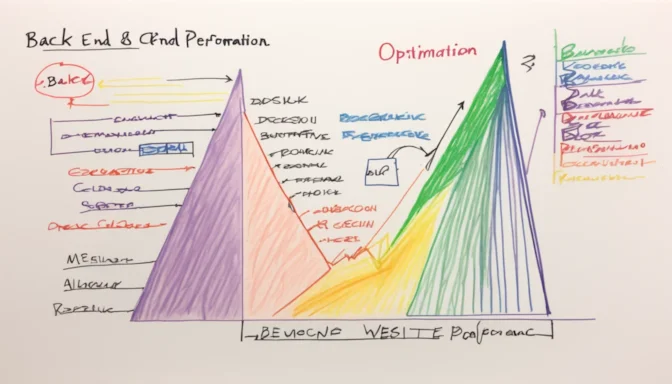 Detailed diagram illustrating various components of back-end optimization and their roles in overall website performance