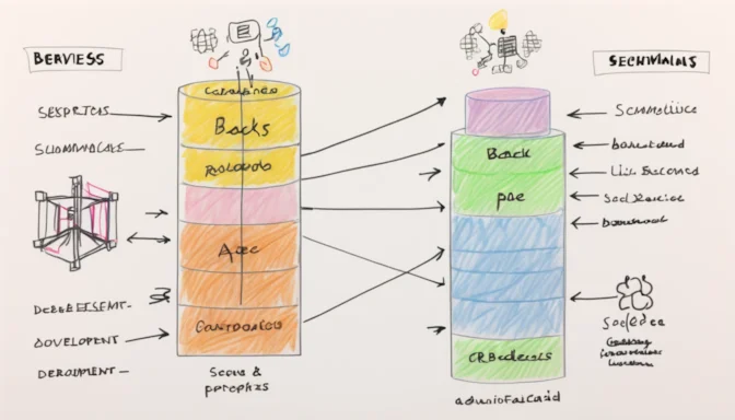 Infographic highlighting servers, databases, and APIs as the three core components of back-end development