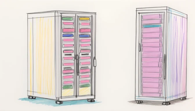 Server racks and network configurations representing essential elements of back-end optimization