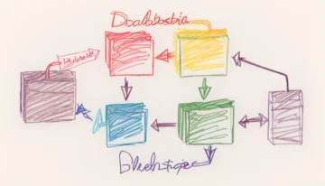 Diagram illustrating database optimization and data normalization techniques