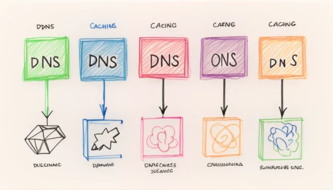 DNS Caching explained with icons