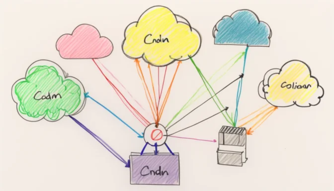 Diagram showing how CDN servers are connected