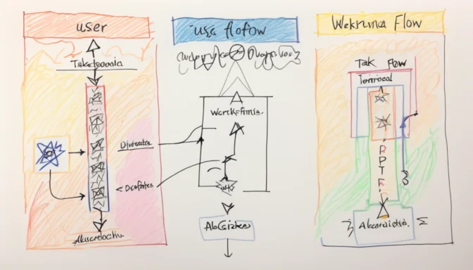 Diagram showing the differences between User Flow, Workflow, and Task Flow