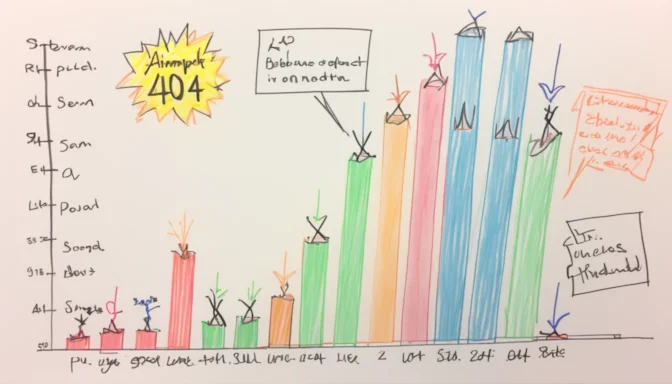 SEO chart showing the impact of 404 pages